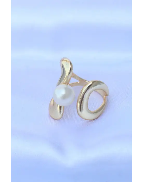  Altın Ayarlanabilir İnci Taşlı Yüzük