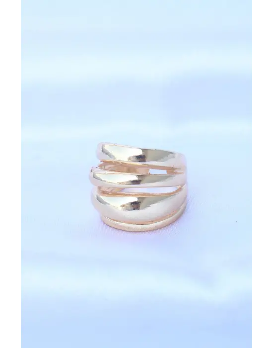  Altın Ayarlanabilir Tırtıklı Bombe Yüzük