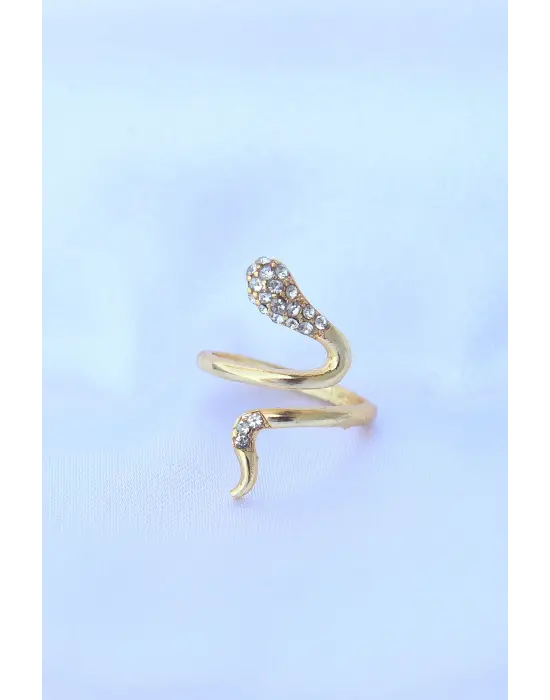  Altın Ayarlanabilir Zirkon Taşlı Yılan Yüzük