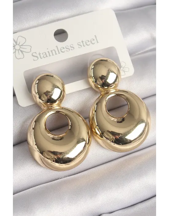  Altın Bomba Halka Model Çelik Küpe