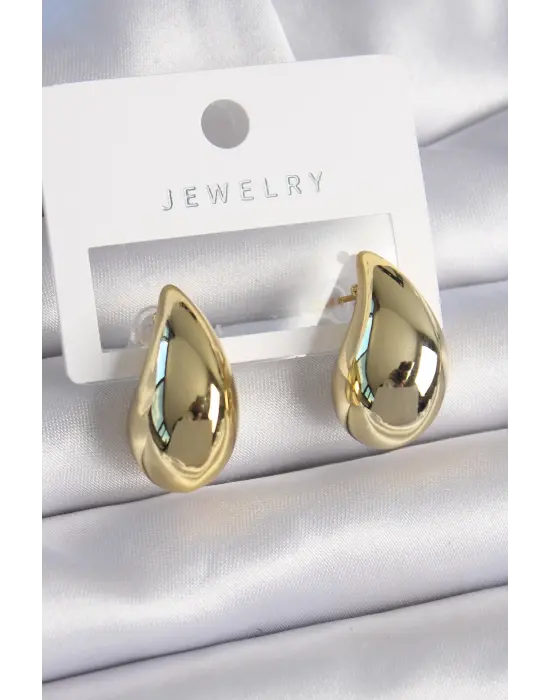  Altın Damla Model Çelik Küpe