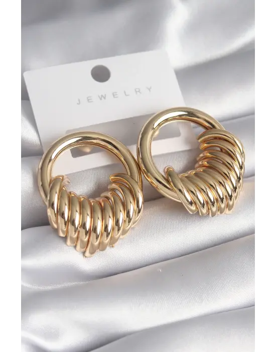  Altın Halka Sarmal Model Çelik Küpe