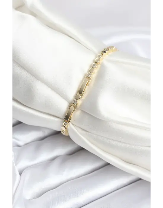 Pirinç Gold Renk İnce Petek Model Kadın Bileklik