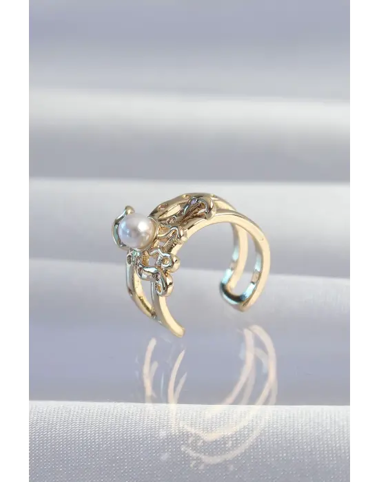  Altın İncili Ahtapot Earcuff Küpe