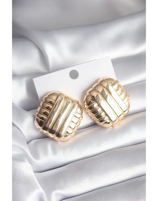  Altın İşleme Detay Çelik Küpe