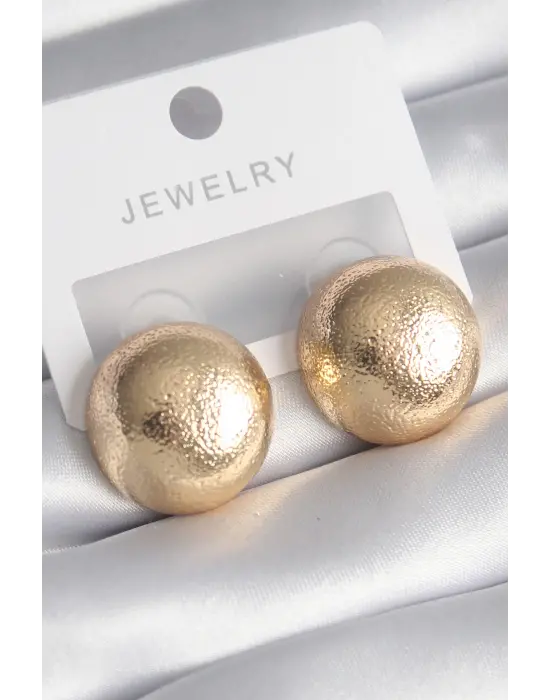  Altın İşleme Detay Top Model Çelik Küpe