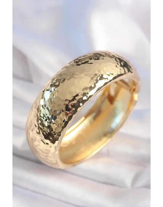 Pirinç Gold Renk İşlemeli Kadın Kelepçe