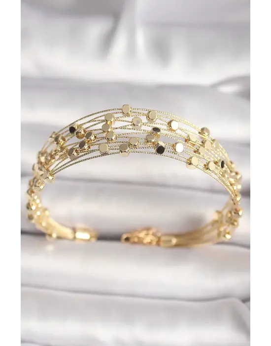 Pirinç Gold Renk Kakburga Model Kadın Bileklik