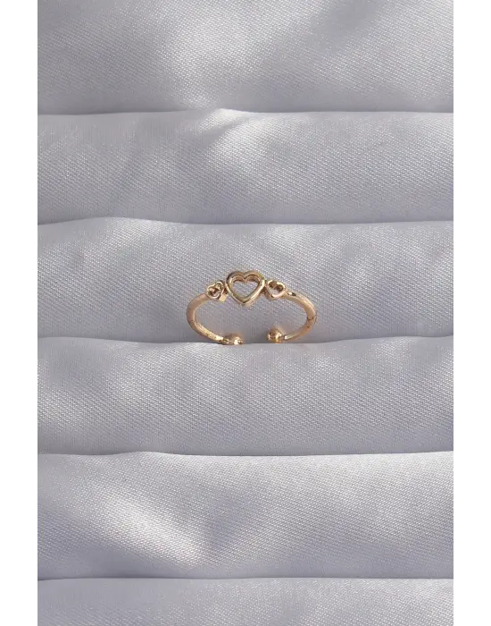  Altın Kalp Model Ayarlamalı Yüzük