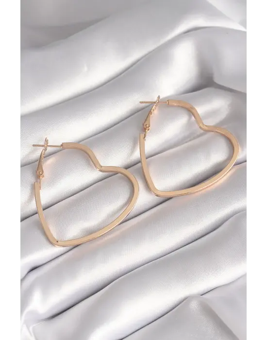  Altın Kalp Model Çelik Küpe