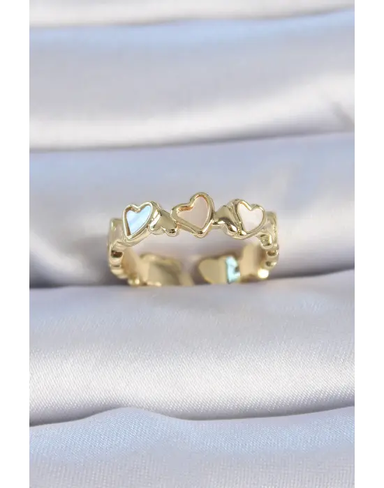  Altın Kalp Model Çelik Yüzük