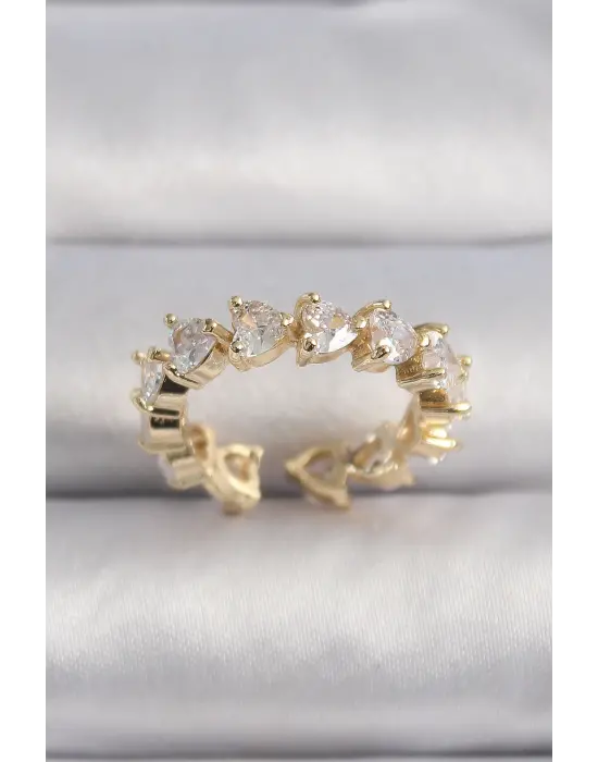  Altın Kalp Zirkon Taşlı VIP Seri Çelik Yüzük