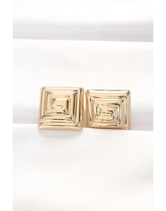  Altın Kare Form Küpe