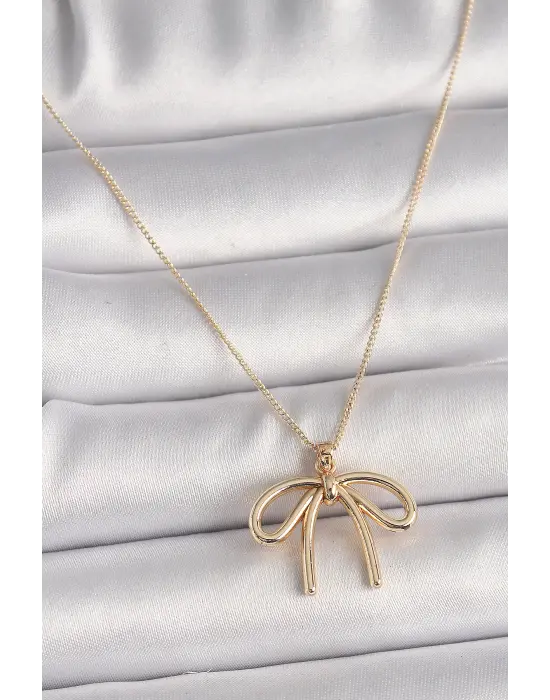 Pirinç Altın  Kurdele Model  Çelik Kolye