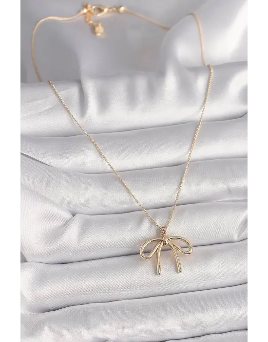 Pirinç Altın  Kurdele Model  Çelik Kolye
