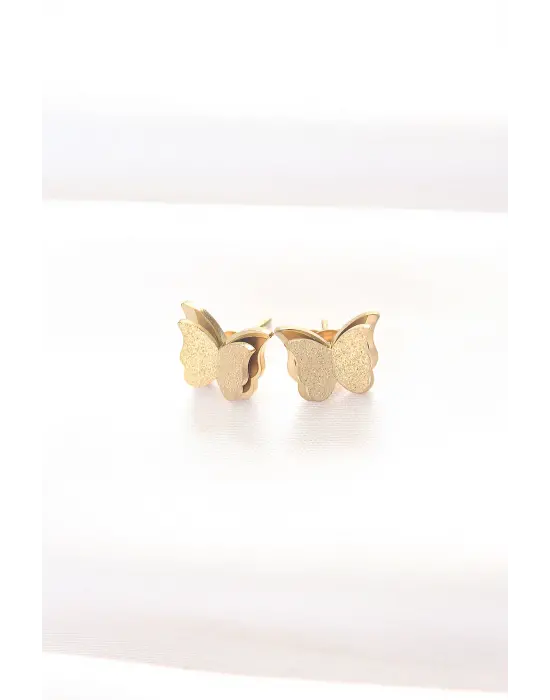  Altın Minimal Kelebek Küpe