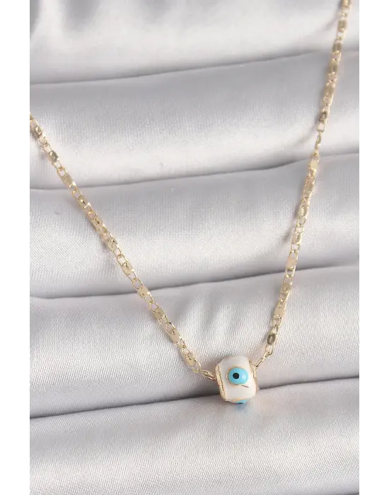 Pirinç Altın  Nazar Boncuk Figür  Çelik Kolye