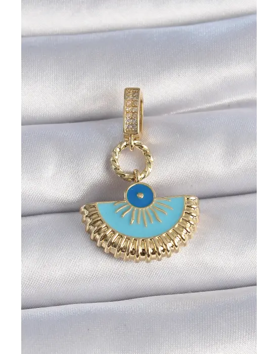 Pirinç Gold Renk Nazar Boncuklu Ajda Charm