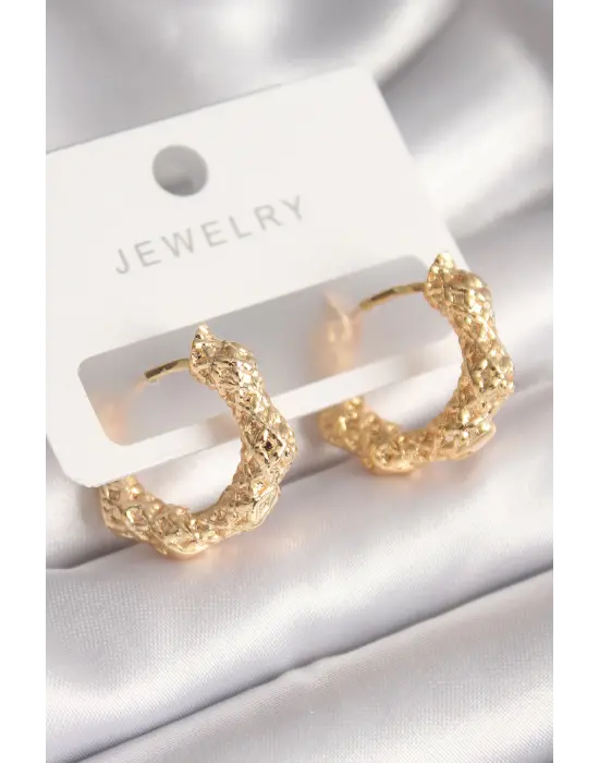  Altın Örme Halka Model Çelik Küpe