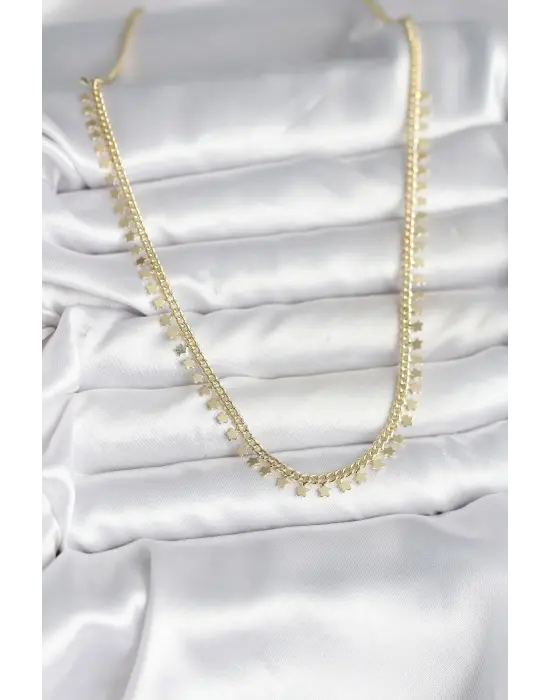 Pirinç Gold Renk Sıralı Yıldız Kadın Kolye