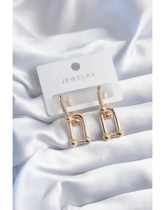 Pirinç Gold Renk Tiffany Model Kadın Küpe