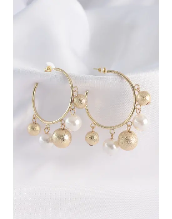  Altın Topçuk Model Halka Küpe