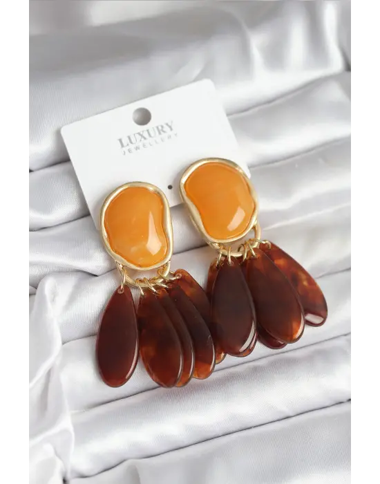 Çelik Gold Renk Vintage Model Kadın Küpe