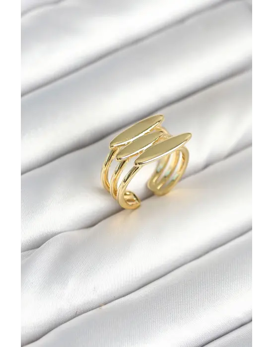 Çelik Gold Renk Vİntage Model Kadın Yüzük