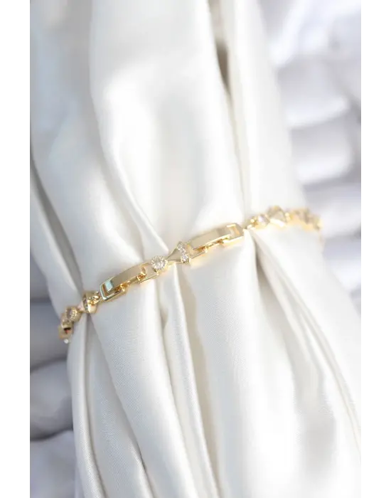 Pirinç Gold Renk Yelpaze Model Kadın Bileklik