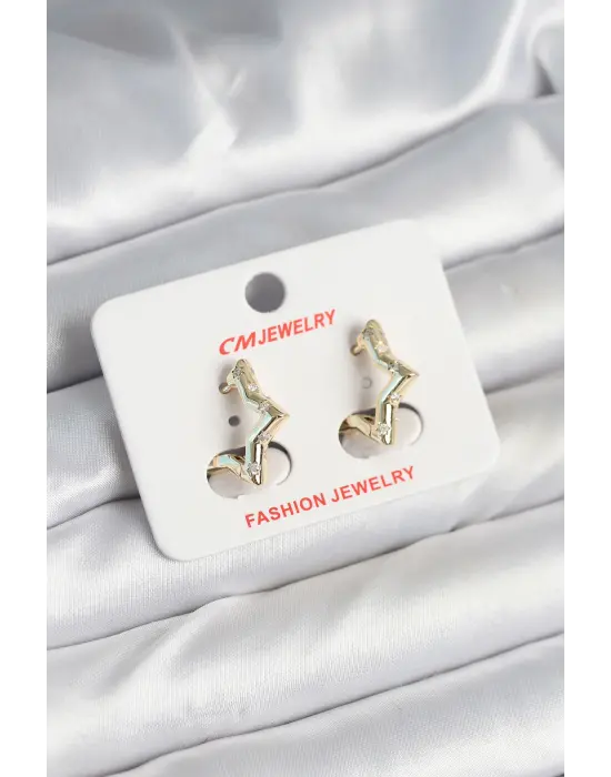 Pirinç Gold Renk Yıldız Model Kadın Küpe