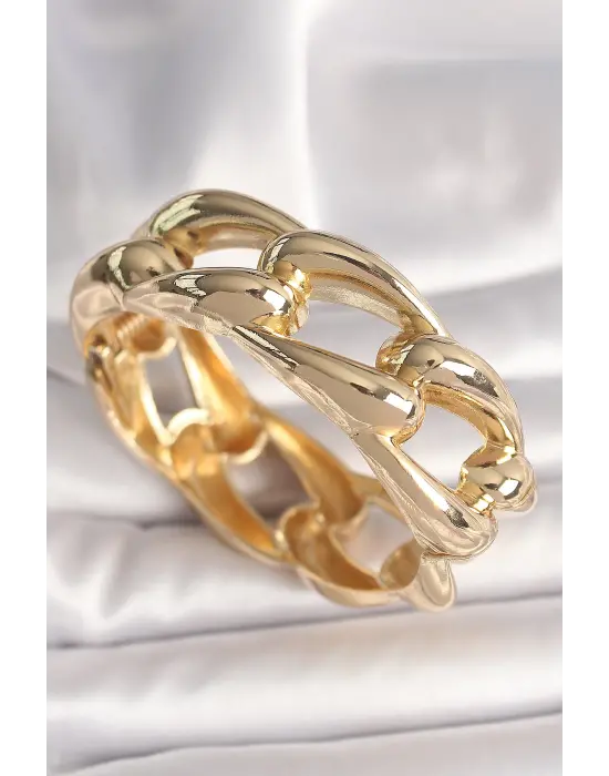 Pirinç Gold Renk Zincir Model Kadın Kelepçe