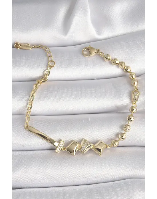 Pirinç Gold Renk Zirkon Taş Detay Xuping VIP Exclusive Seri Bileklik