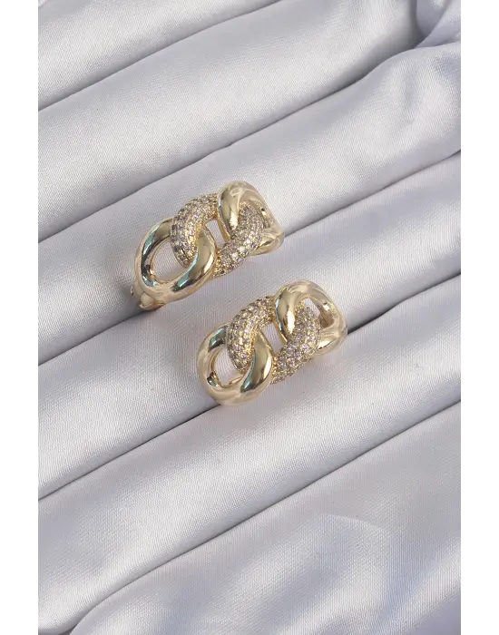  Altın Zirkon Taşlı Samanyolu Küpe