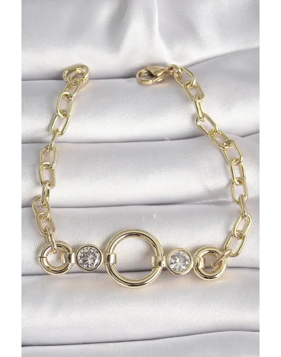 Pirinç Gold Renk Zirkon Taşlı Xuping Exclusive VIP Seri Kadın Bileklik