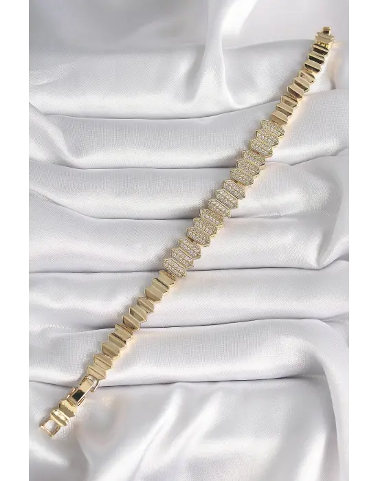 Pirinç Gold Renk Zirkon Taşlı Xuping Exclusive VIP Seri Kadın Bileklik