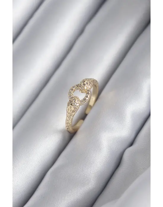  Altın Zirkon Taşlı Yılan Model Çelik Yüzük