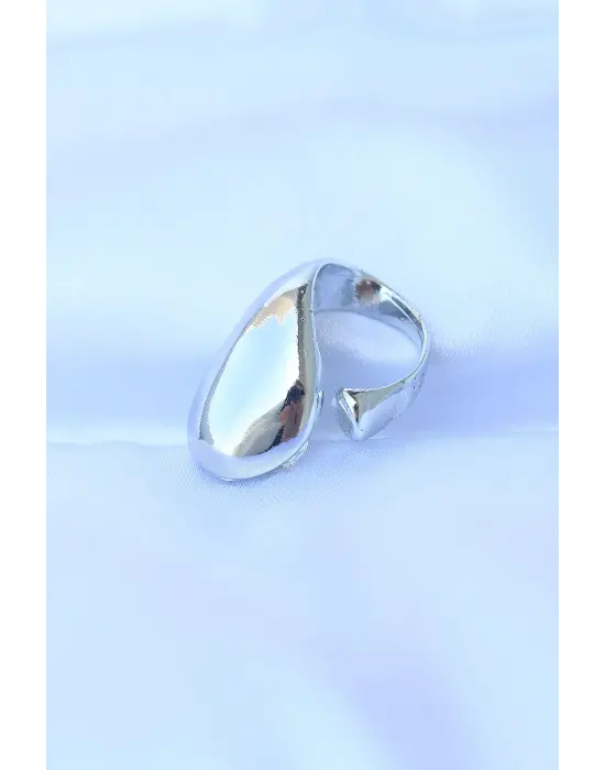  Gümüş Ayarlanabilir İri Bombeli Yüzük