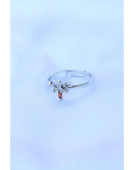  Gümüş Ayarlanabilir Renkli Zirkon Taşlı Yusufçuk Yüzük