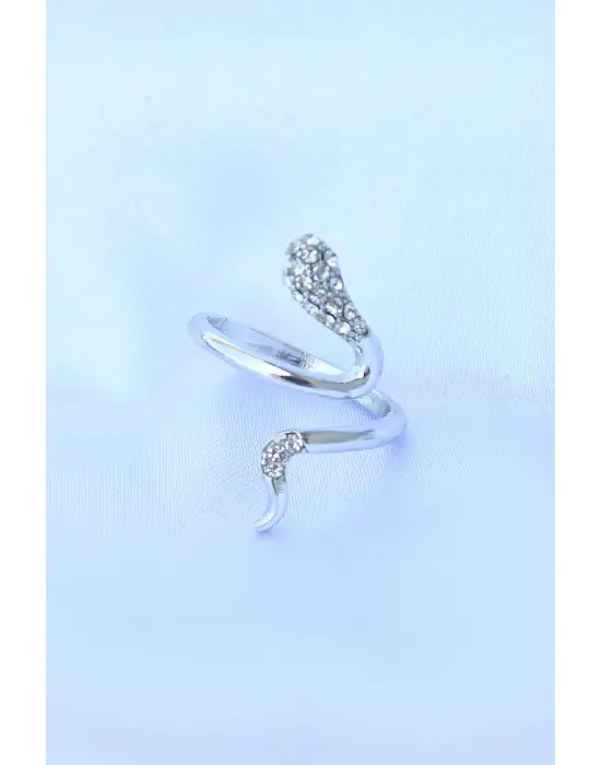  Gümüş Ayarlanabilir Zirkon Taşlı Yılan Yüzük