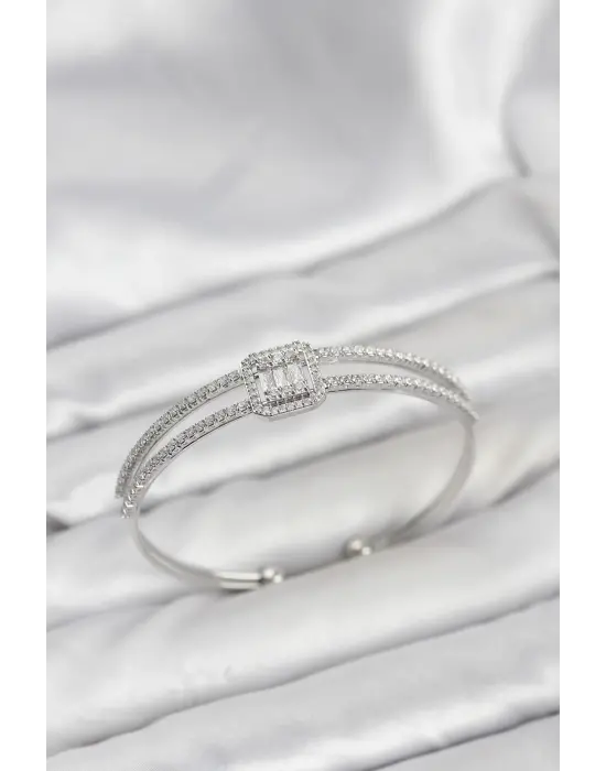 Çelik Gümüş Renk Baget Model Kadın Bileklik