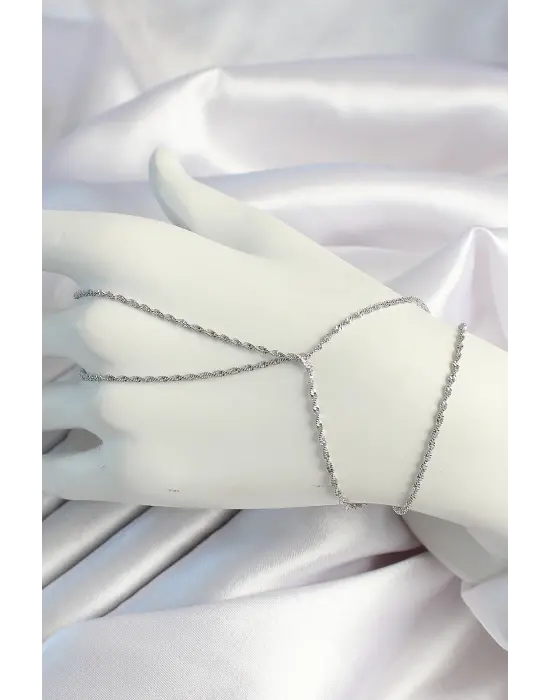 Pirinç Gümüş Renk Burgu Zincirli Şahmeran