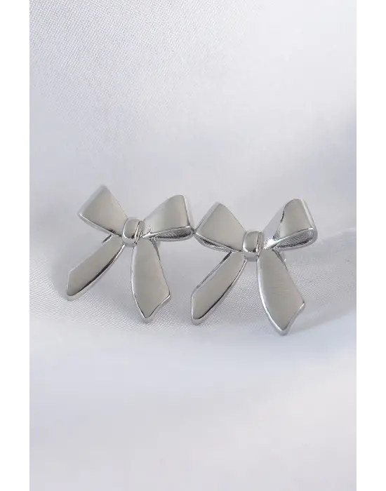  Gümüş Düz Plaka Fiyonk Küpe