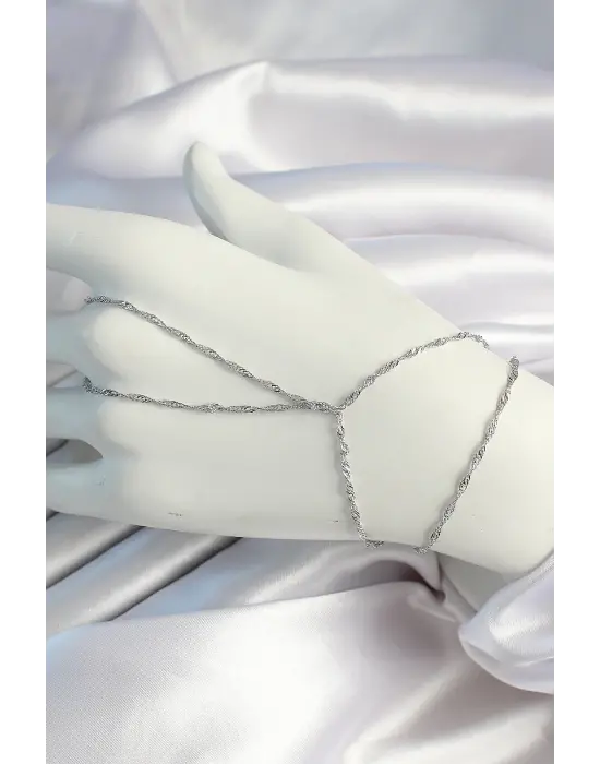 Pirinç Gümüş Renk Esnek Burgu Zincirli Şahmeran