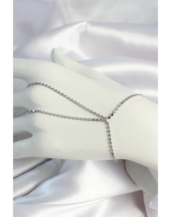 Pirinç Gümüş Renk Ezme Zincirli Şahmeran