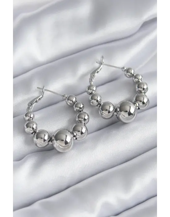  Gümüş Halka Model Çelik Küpe