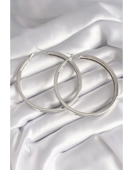  Gümüş Halka Model Çelik Küpe