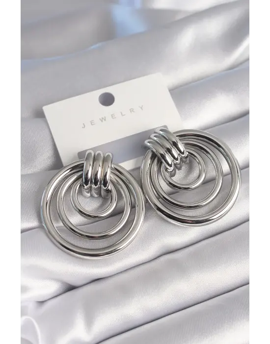  Gümüş Halka Model Çelik Küpe