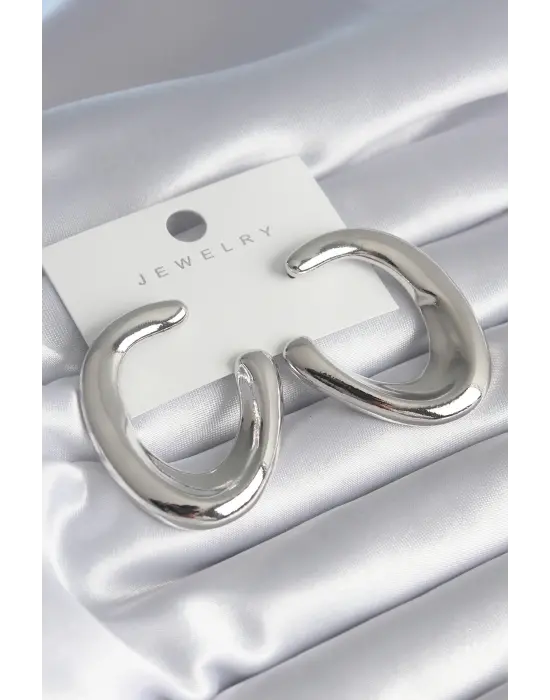  Gümüş Halka Model Çelik Küpe