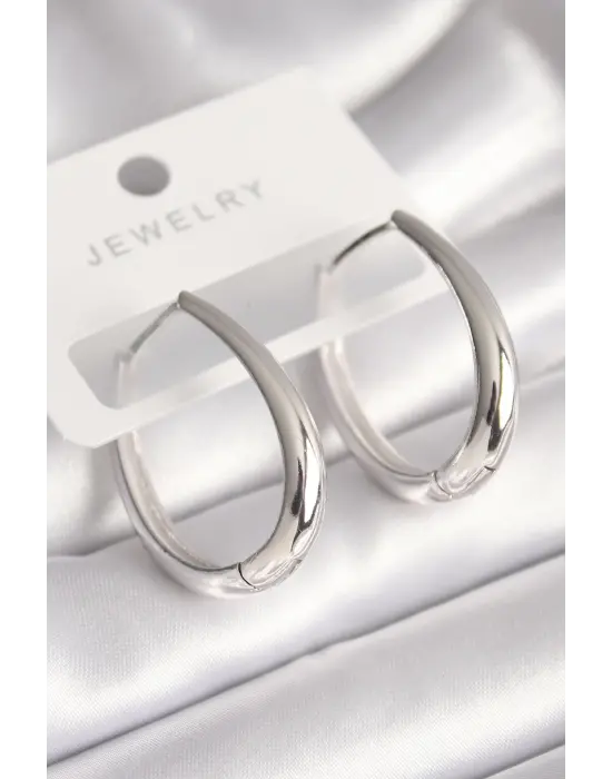  Gümüş Halka Model Çelik Küpe