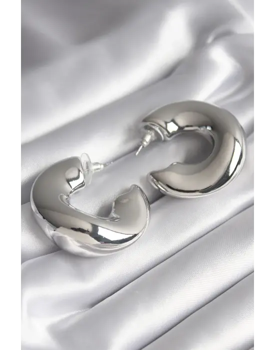  Gümüş Halka Model Çelik Küpe